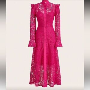 Fuchsia Lace Dress‎ by Anewsta